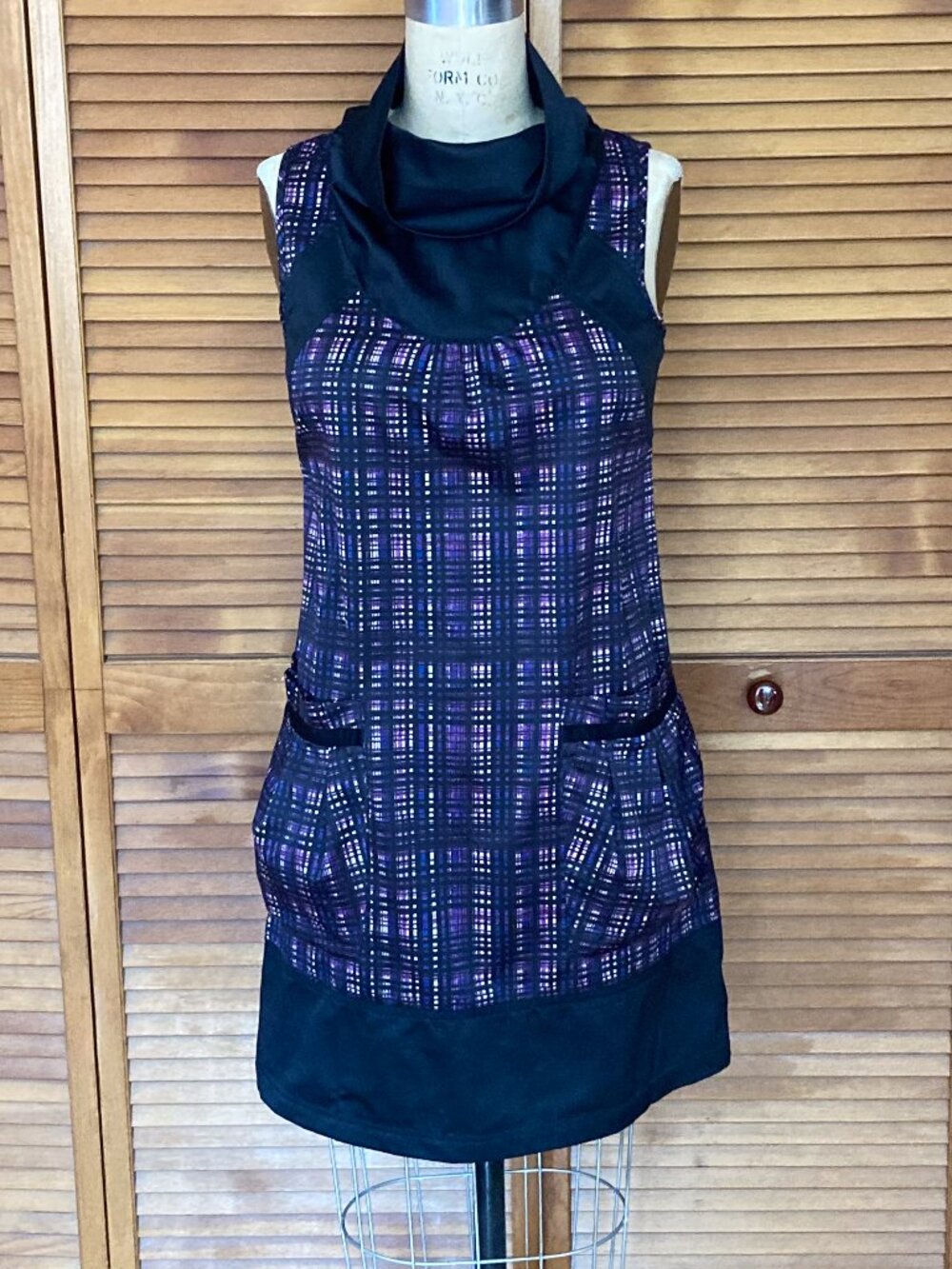 Stylish, Richard Chai for Target,  Cowl Neck,  Sleeveless,Printed Plaid dress